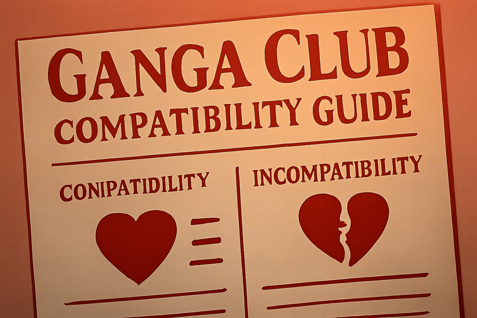 An informative visual representation of the Ganga Club Compatibility Guide with a modern design.