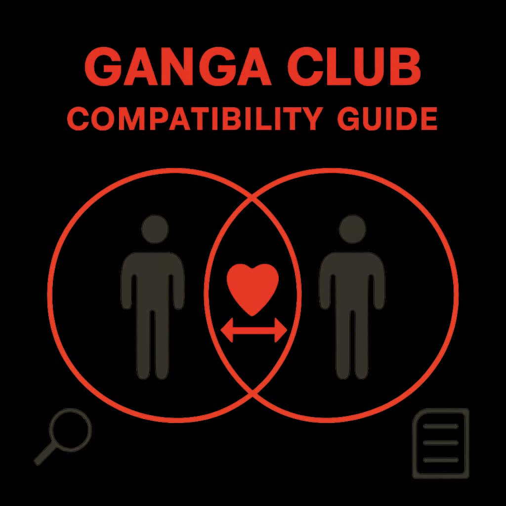 An educational diagram detailing the compatibility aspects of the Ganga Club app.