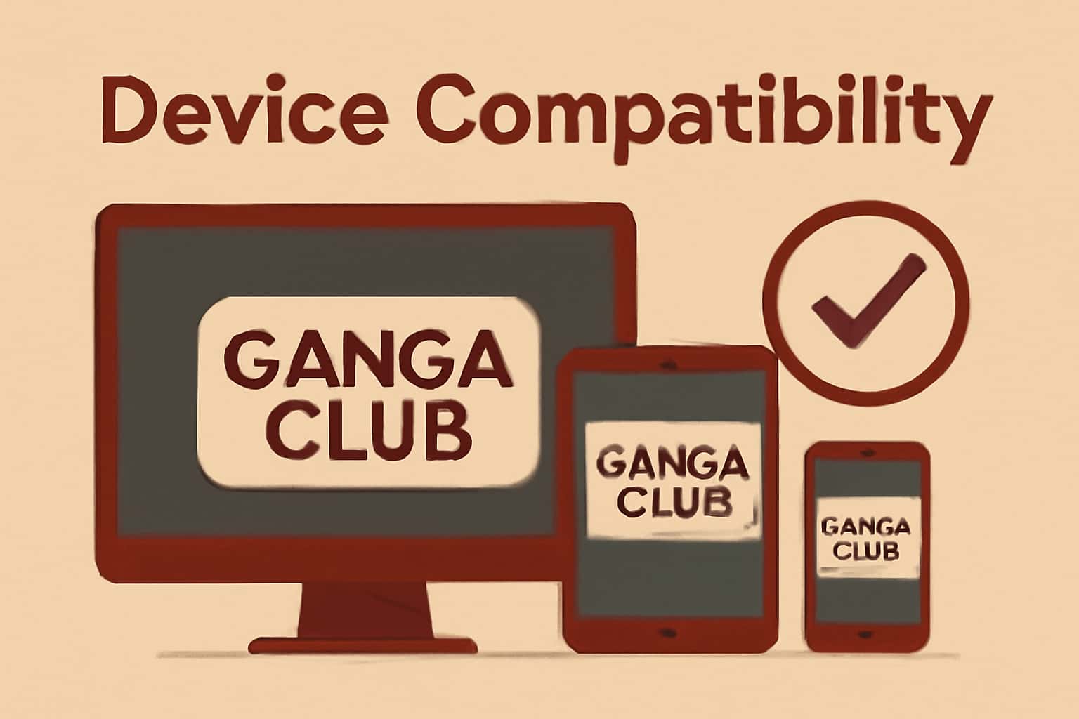 Informational graphic about device compatibility for Ganga Club.