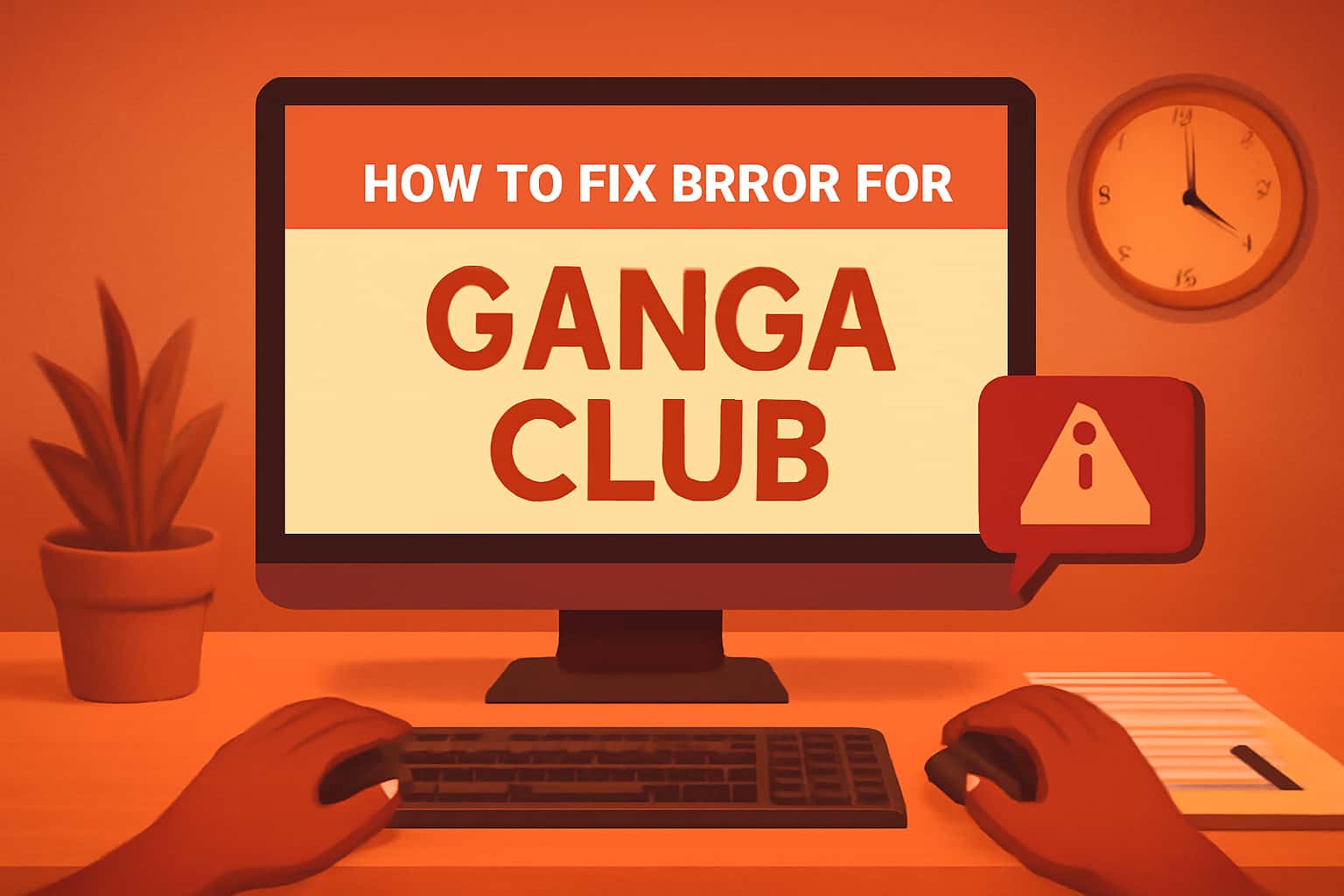 Informational graphic about fixing errors in the Ganga Club app.