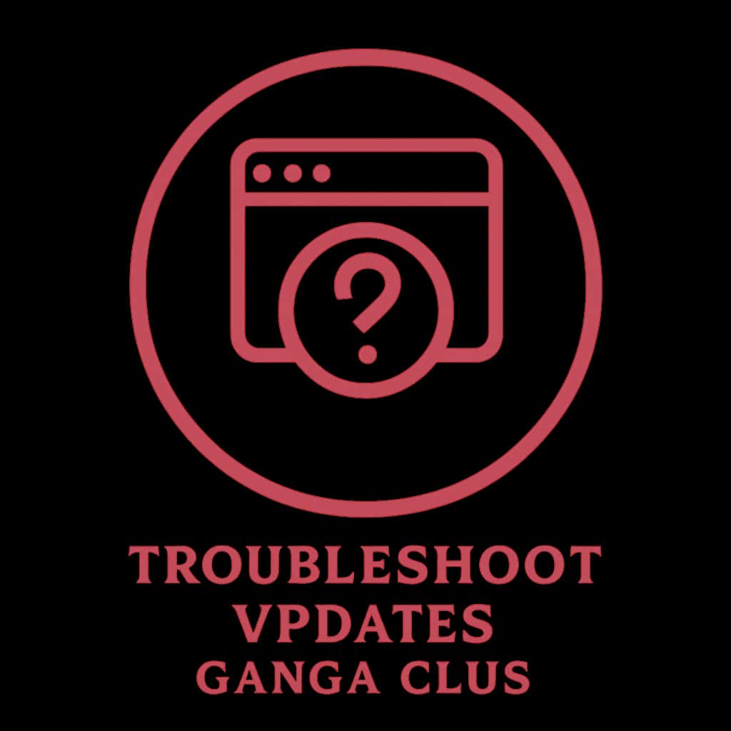 Icon representing troubleshooting for Ganga Club updates, emphasizing guidance.